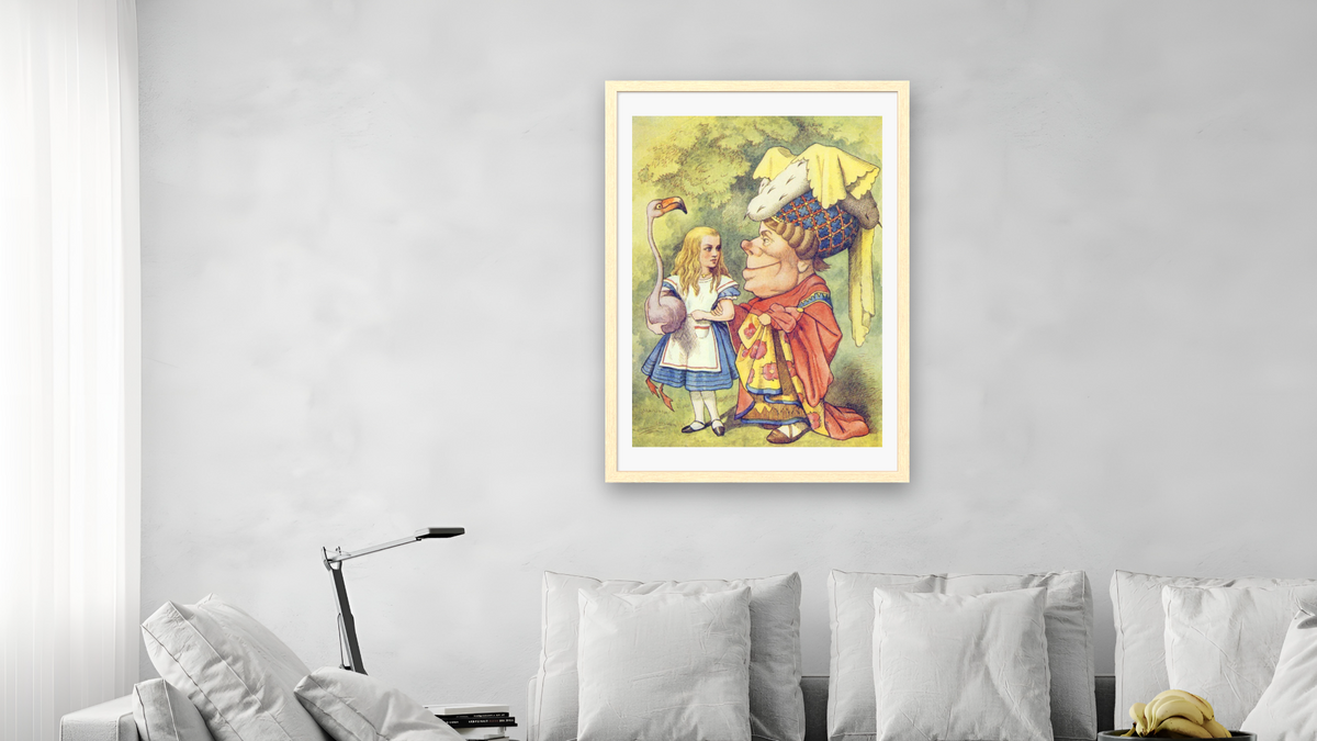 Alice with the Duchess, illustration from 'Alice in Wonderland' by Lewis Carroll by John Tenniel, shown at 28 × 42 in (71.1 × 106.7 cm) in Arber Natural, living