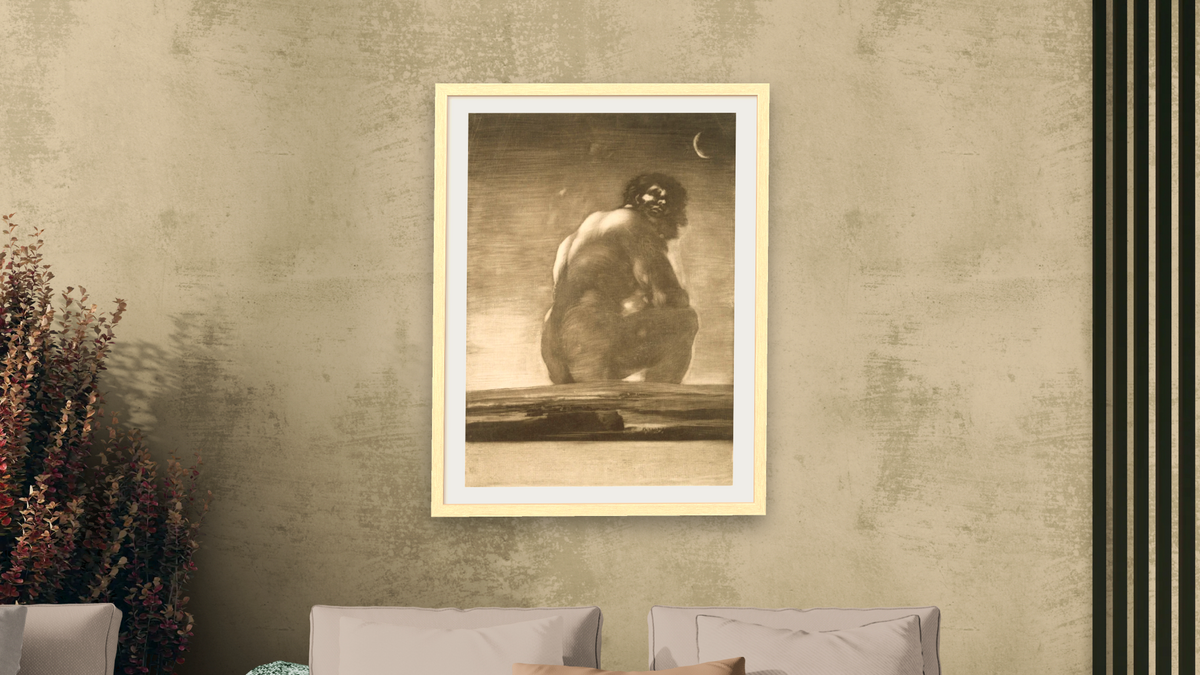 Seated Giant by Francisco de Goya, shown at 30 × 40 in (76.2 × 101.6 cm) in Arber Natural, living