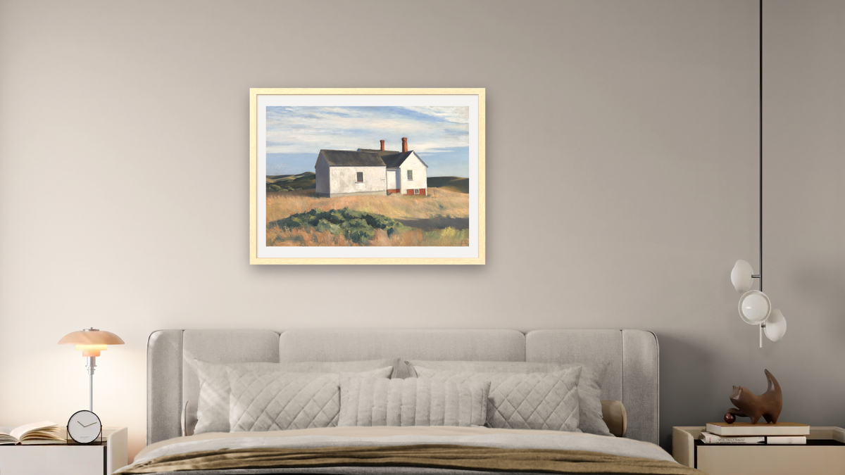 Ryder's House by Edward Hopper, shown at 30 × 40 in (76.2 × 101.6 cm) in Arber Natural, bedroom