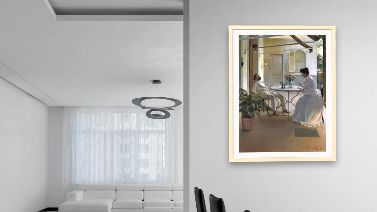 Interior a l'aire lliure by Ramón Casas, shown at 30 × 40 in (76.2 × 101.6 cm) in Arber Natural, dining