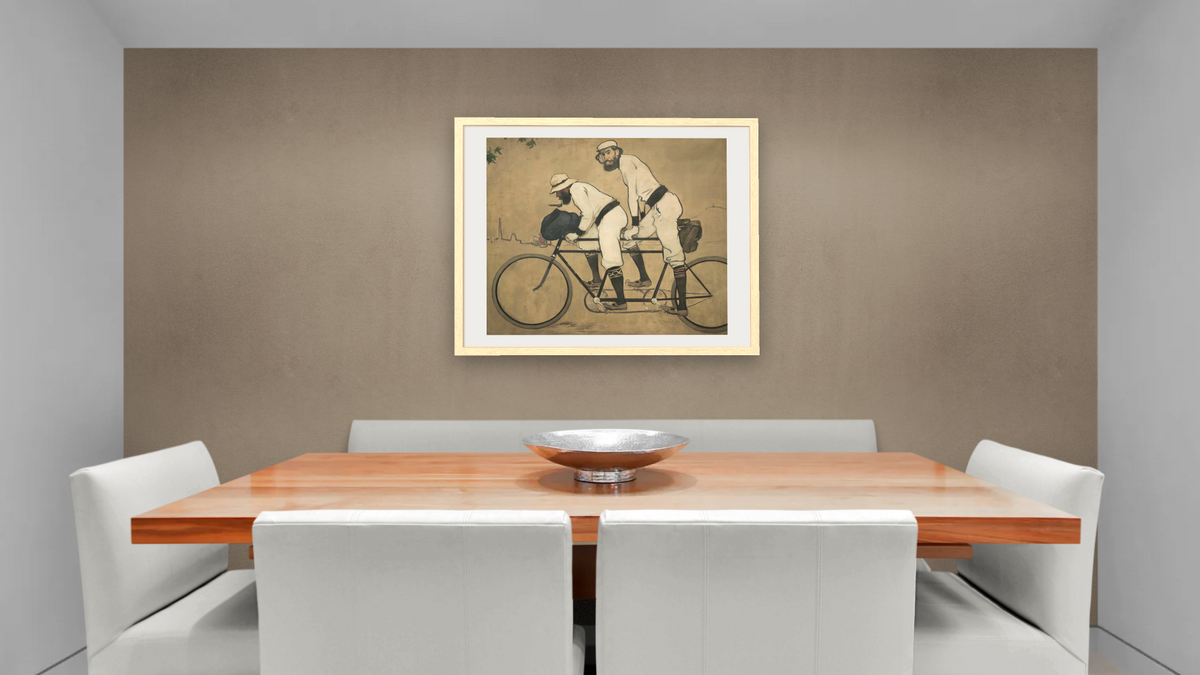 Ramón Casas i Pere Romeu en un tandem. Barcelona by Ramón Casas, shown at 32 × 40 in (81.3 × 101.6 cm) in Arber Natural, dining