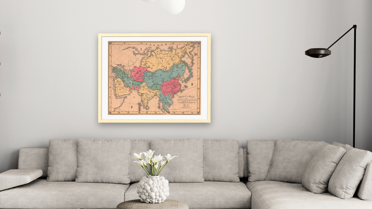 Asia, shown at 32 × 40 in (81.3 × 101.6 cm) in Arber Natural, living