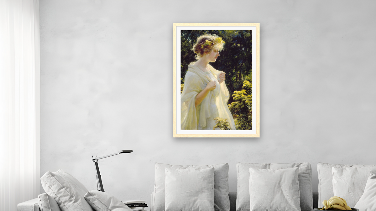The Golden Profile by Charles Courtney Curran, shown at 28 × 42 in (71.1 × 106.7 cm) in Arber Natural, living