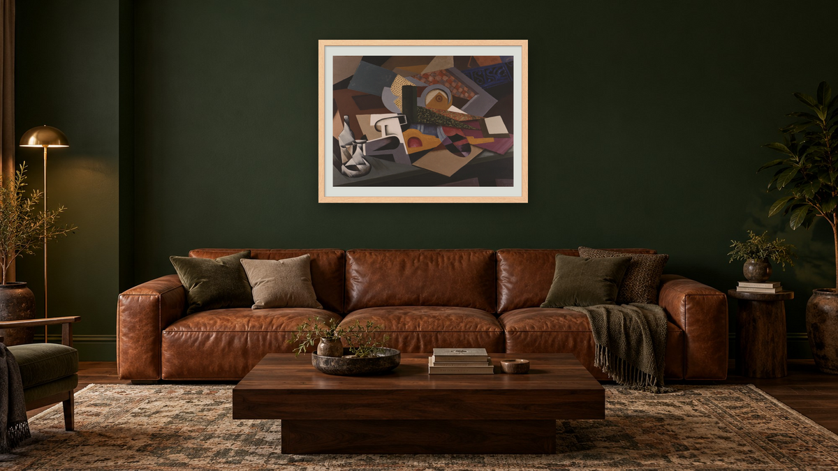 Still Life by Juan Gris, shown at 30 × 40 in (76.2 × 101.6 cm) in Arber Natural, den