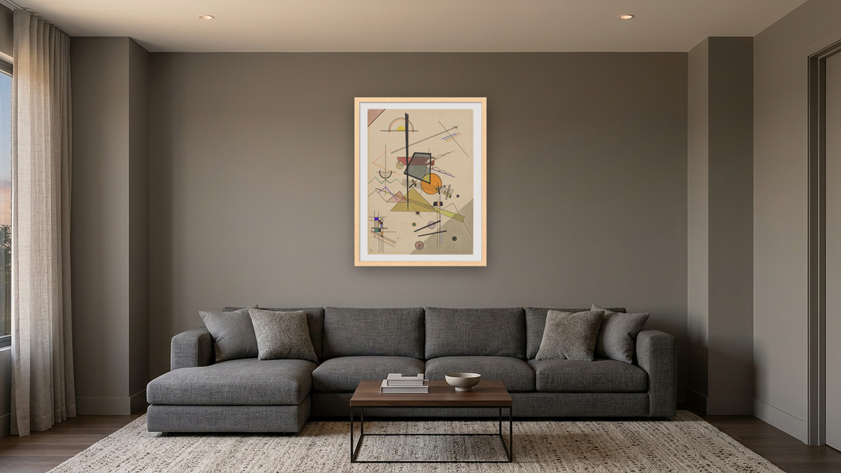 Melodisch (Melodious), shown at 30 × 40 in (76.2 × 101.6 cm) in Arber Natural, media room