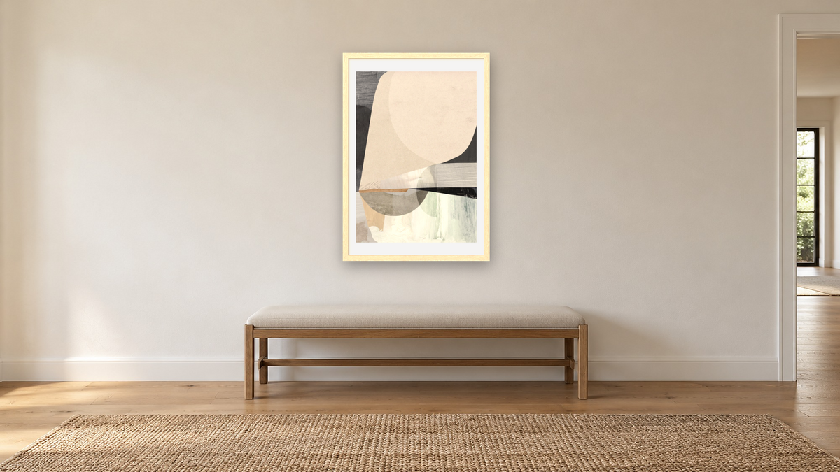 Conversation by Dan Hobday, shown at 28 × 42 in (71.1 × 106.7 cm) in Arber Natural, hallway