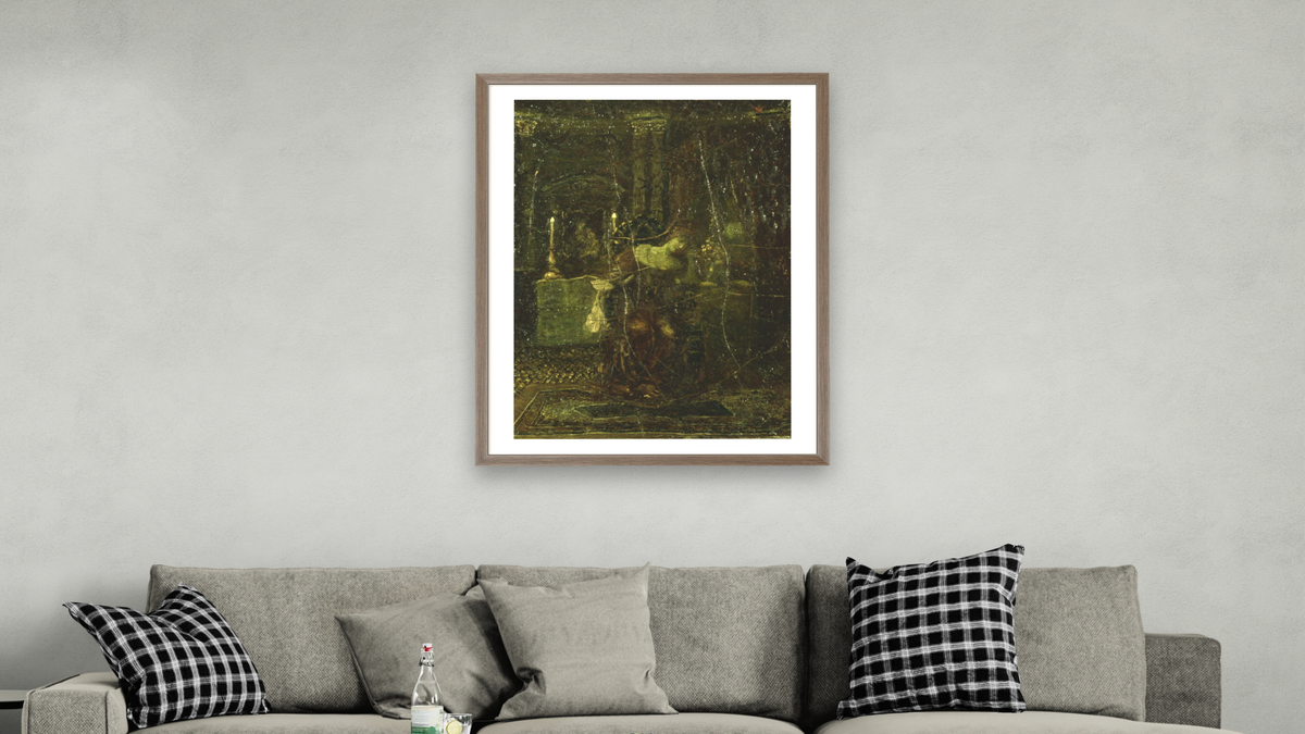 Desdemona by Albert Pinkham Ryder, shown at 30 × 40 in (76.2 × 101.6 cm) in Arber Light Walnut, living