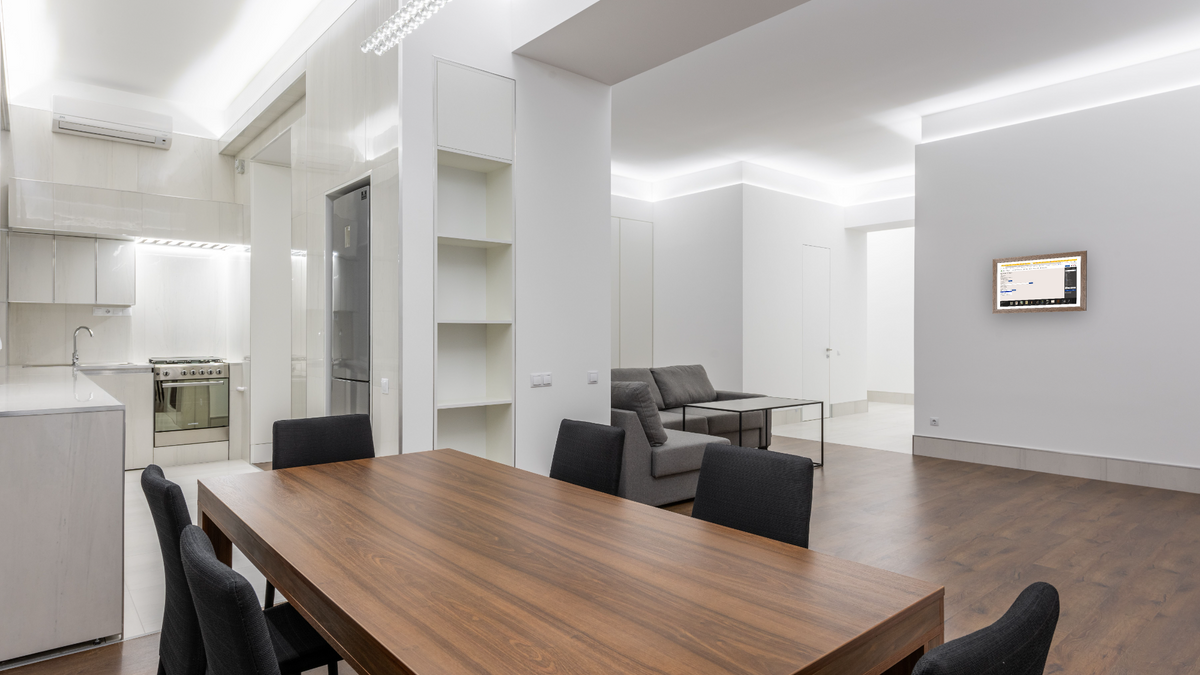 Artwork 64140, shown at 13 × 24 in (33 × 61 cm) in Arber Light Walnut, dining