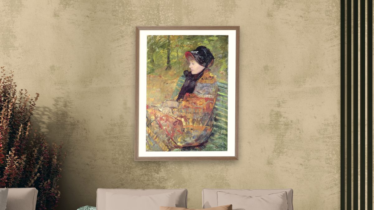Portrait of Mlle C. Lydia Cassatt by Mary Cassatt, shown at 30 × 40 in (76.2 × 101.6 cm) in Arber Light Walnut, living