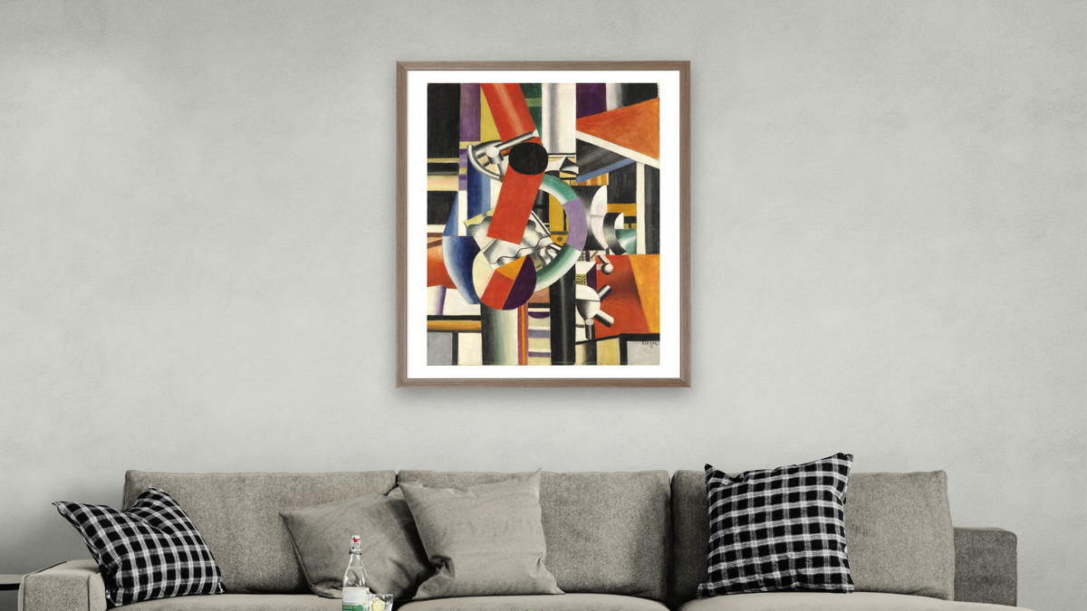 Still Life, 1919 by Fernand Léger, shown at 30 × 40 in (76.2 × 101.6 cm) in Arber Light Walnut, living