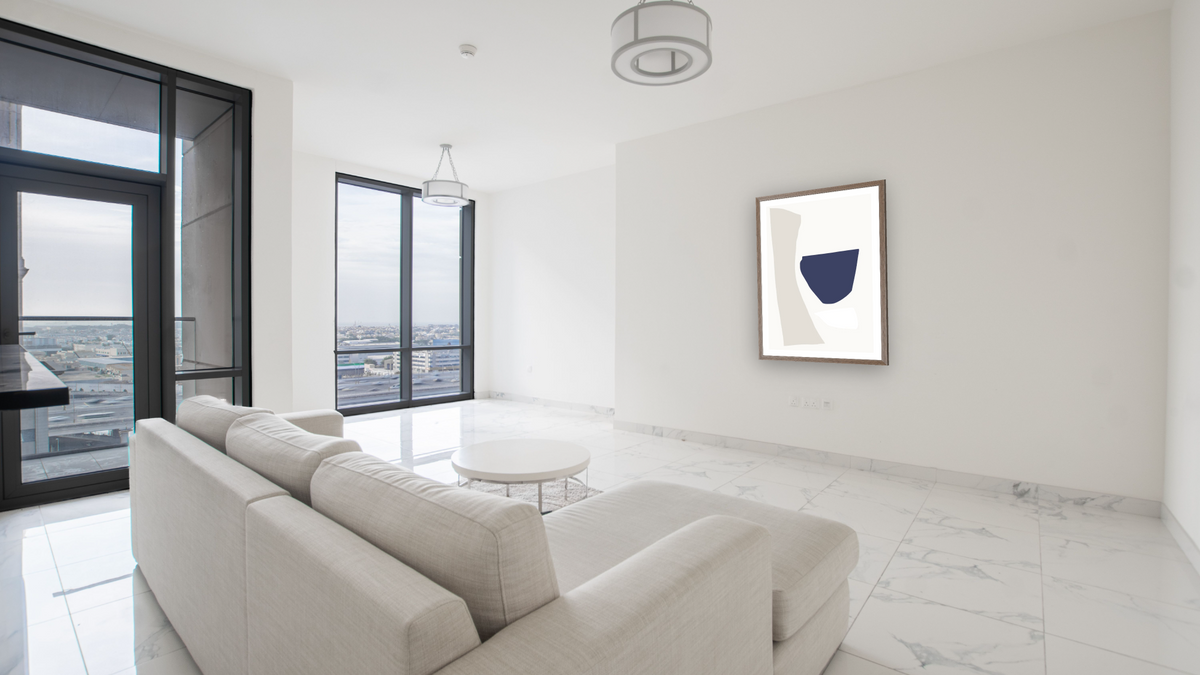Minimal Set 2 by Dan Hobday, shown at 30 × 42 in (76.2 × 106.7 cm) in Arber Light Walnut, living