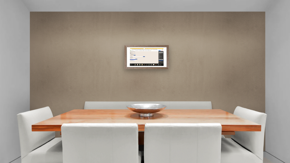 Artwork 64140, shown at 12 × 24 in (30.5 × 61 cm) in Arber Light Walnut, dining