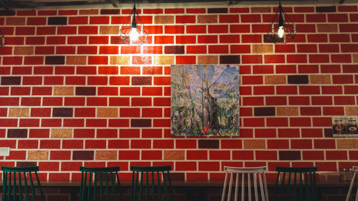 Tree of My Life by Joseph Stella, shown at 32 × 32 in (81.3 × 81.3 cm) as gallery-wrapped canvas, restaurant