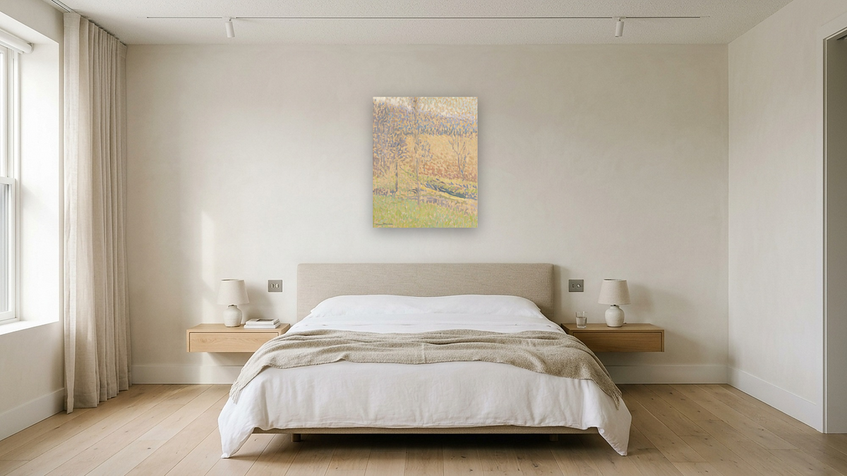 Dans le Brouillard, late 19th-early 20th century by Henri Matisse, shown at 32 × 40 in (81.3 × 101.6 cm) as gallery-wrapped canvas, hotel guest room
