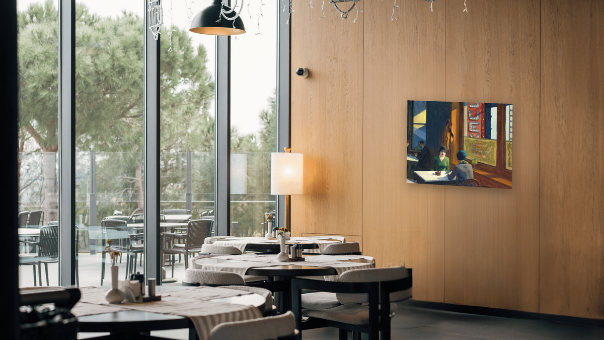Chop Suey by Edward Hopper, shown at 32 × 40 in (81.3 × 101.6 cm) as gallery-wrapped canvas, restaurant