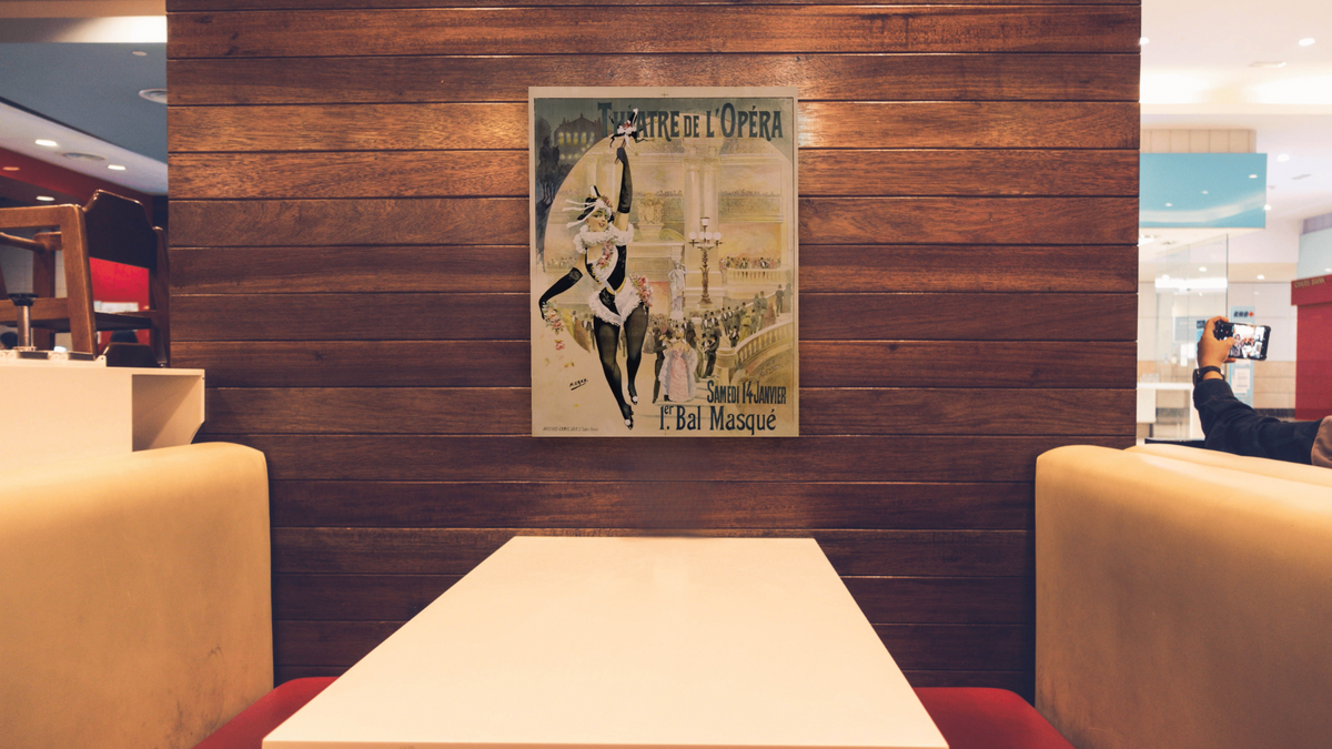 Theatre de l'Opera Poster by Henri Gray, shown at 30 × 40 in (76.2 × 101.6 cm) as gallery-wrapped canvas, restaurant