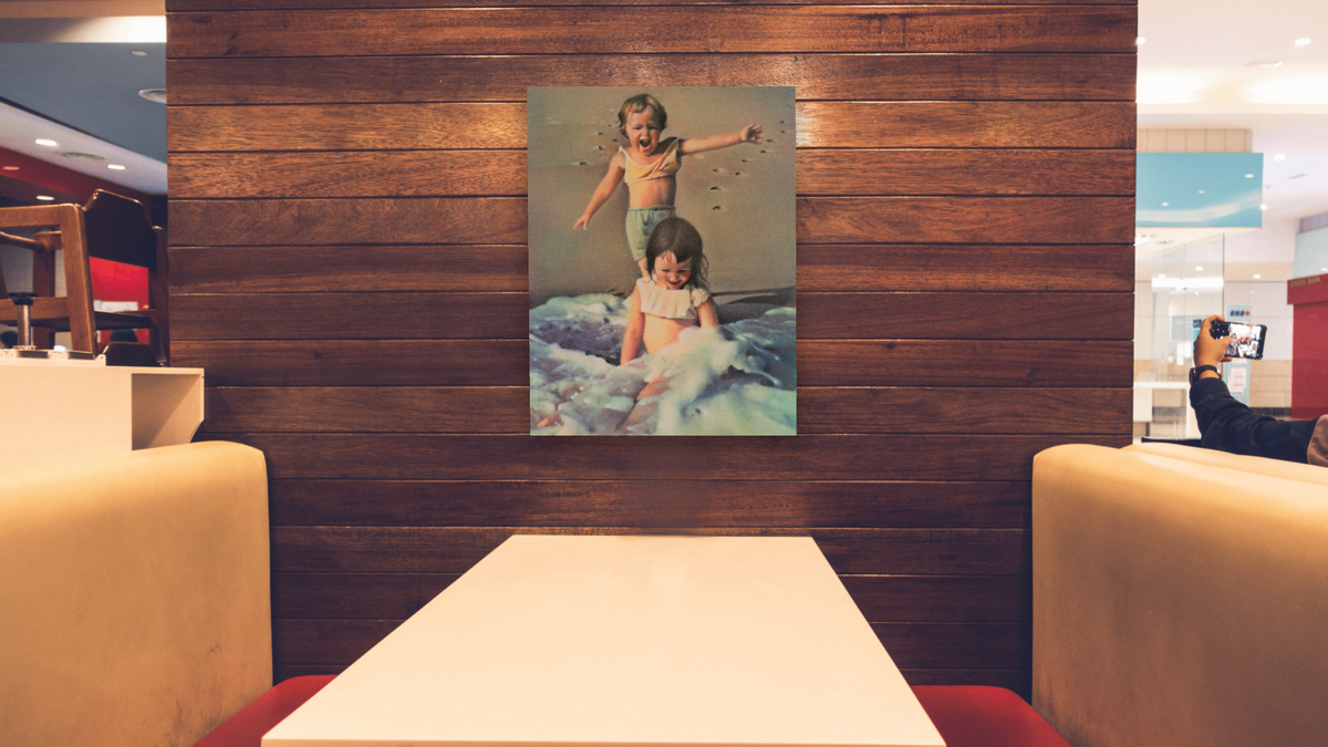 Joy by Kirsten Söderlind, shown at 30 × 40 in (76.2 × 101.6 cm) as gallery-wrapped canvas, restaurant