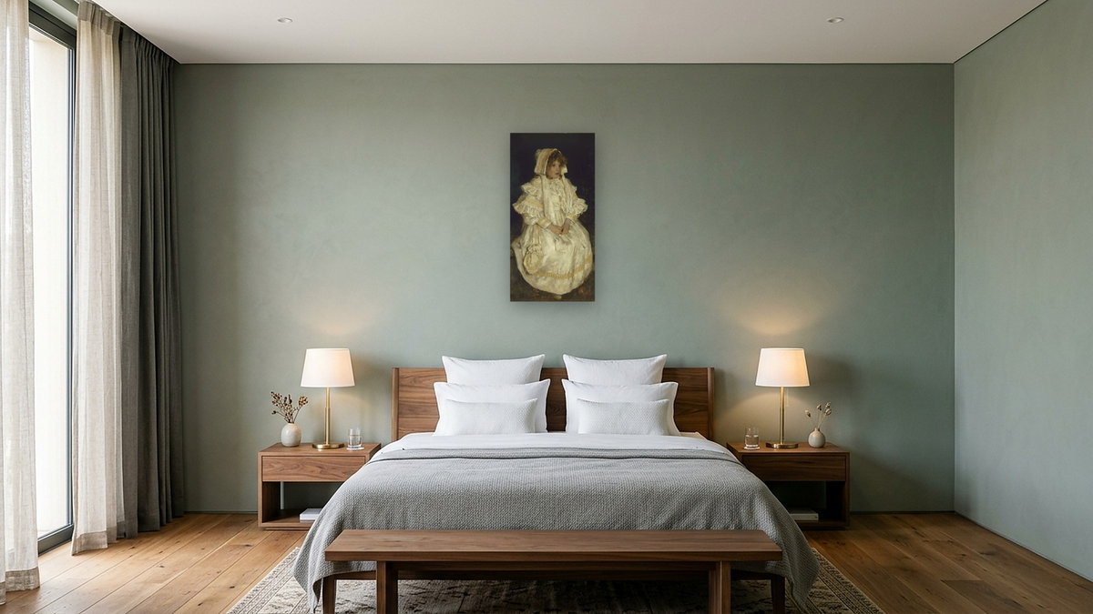 Adelaide by E. Phillips Fox, shown at 20 × 40 in (50.8 × 101.6 cm) as gallery-wrapped canvas, hotel guest room