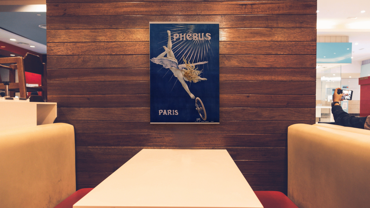 Phebus Paris Poster by Henri Gray, shown at 28 × 42 in (71.1 × 106.7 cm) as gallery-wrapped canvas, restaurant