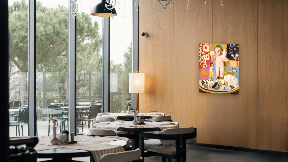 Toys by Joseph Stella, shown at 32 × 40 in (81.3 × 101.6 cm) as gallery-wrapped canvas, restaurant