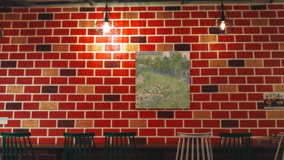 Daubigny's Garden by Vincent van Gogh, shown at 32 × 32 in (81.3 × 81.3 cm) as gallery-wrapped canvas, restaurant