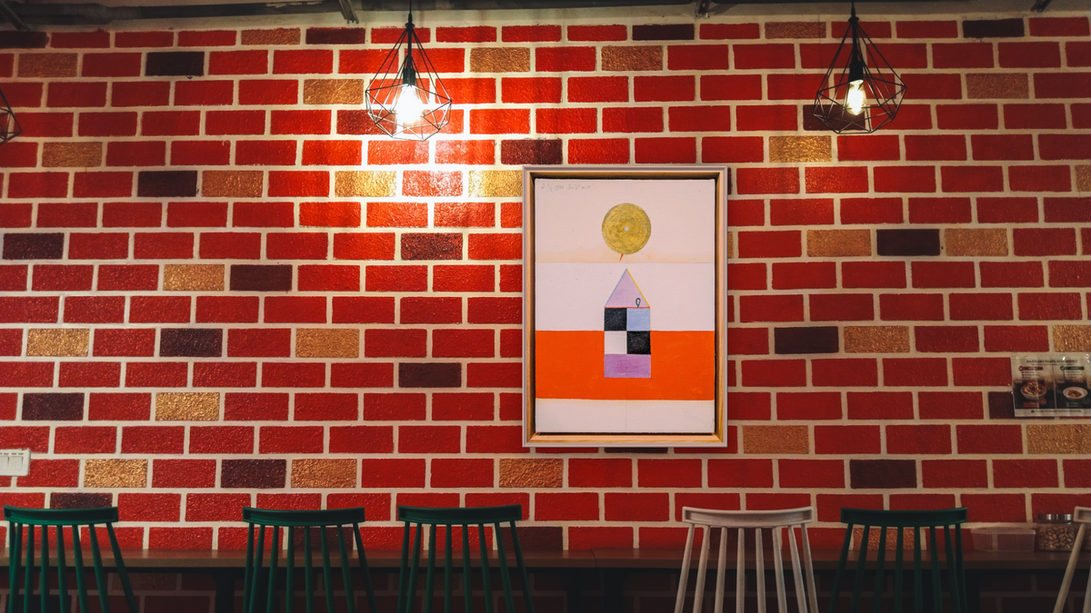 Series V, No. 5 by Hilma af Klint, shown at 30 × 40 in (76.2 × 101.6 cm) on canvas in Ramino Opaque White, restaurant