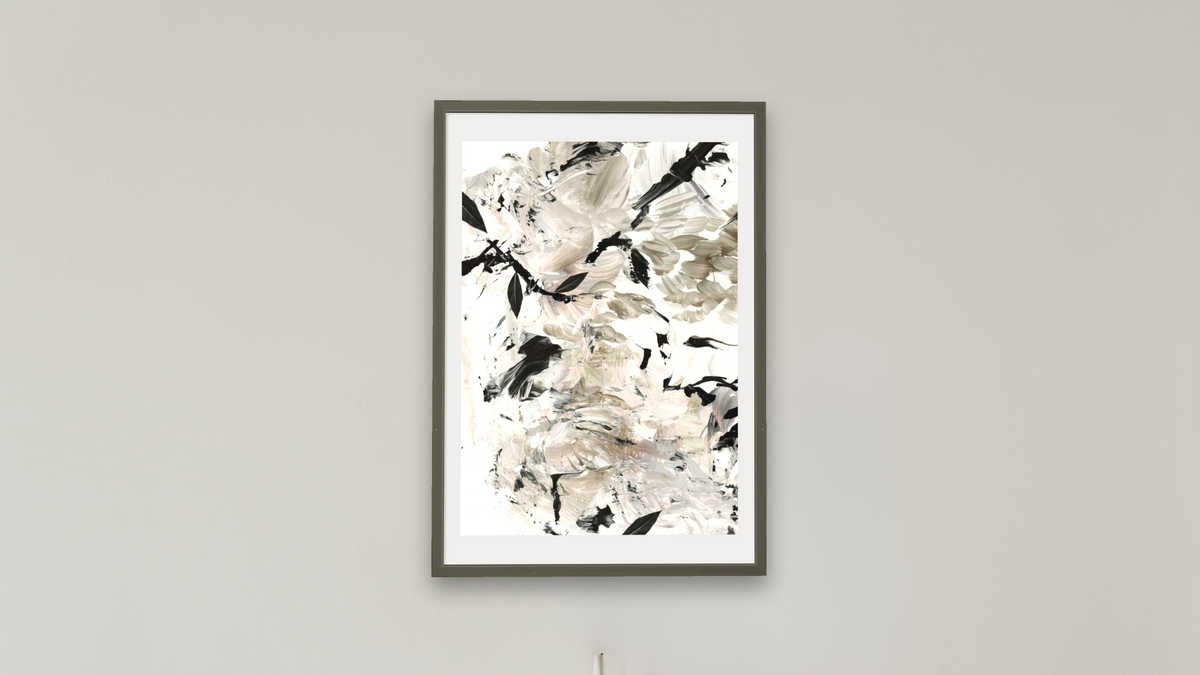 Fall Forest 1 by Dan Hobday, shown at 28 × 42 in (71.1 × 106.7 cm) in Ramino Satin Black, boardroom