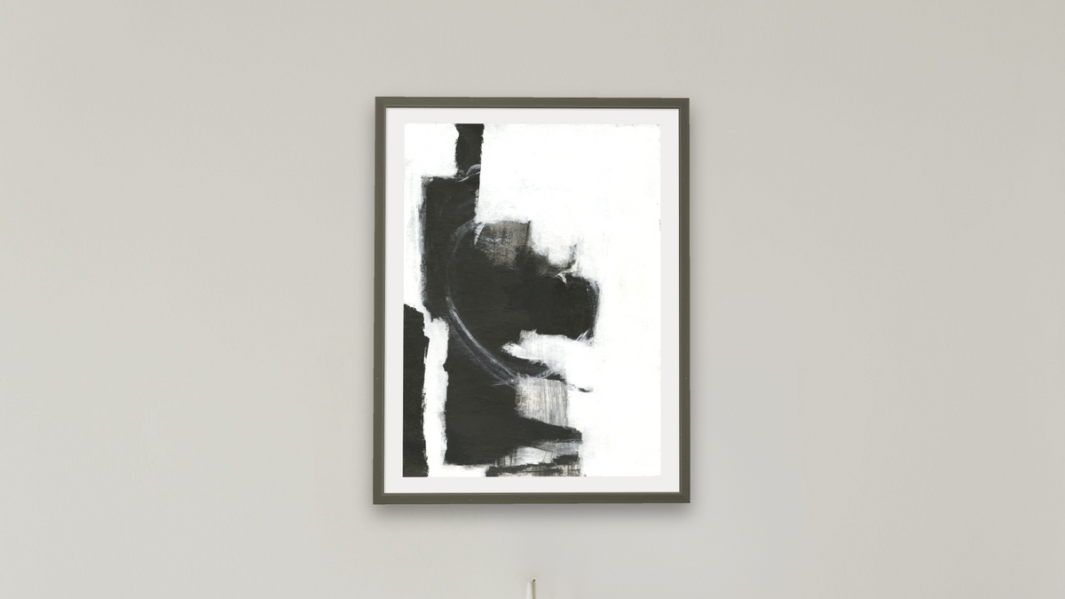 No. 367 by Michelle Oppenheimer, shown at 30 × 40 in (76.2 × 101.6 cm) in Ramino Satin Black, boardroom