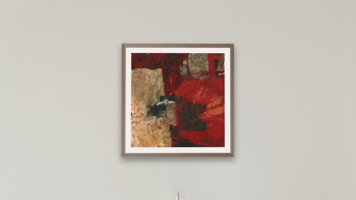 No. 374 by Michelle Oppenheimer, shown at 32 × 32 in (81.3 × 81.3 cm) in Arber Light Walnut, boardroom