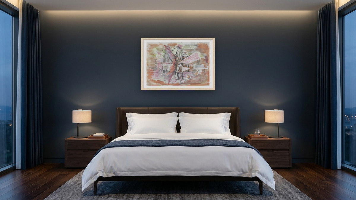 Untitled (verso) by Mark Rothko, shown at 28 × 42 in (71.1 × 106.7 cm) in Arber Natural, hotel guest room