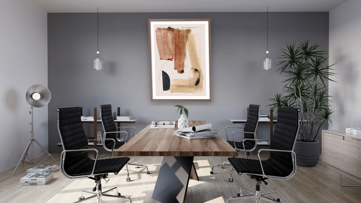 Mind by Dan Hobday, shown at 30 × 42 in (76.2 × 106.7 cm) in Arber Light Walnut, boardroom