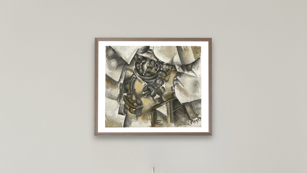 Table and Fruit by Fernand Léger, shown at 32 × 40 in (81.3 × 101.6 cm) in Arber Light Walnut, boardroom