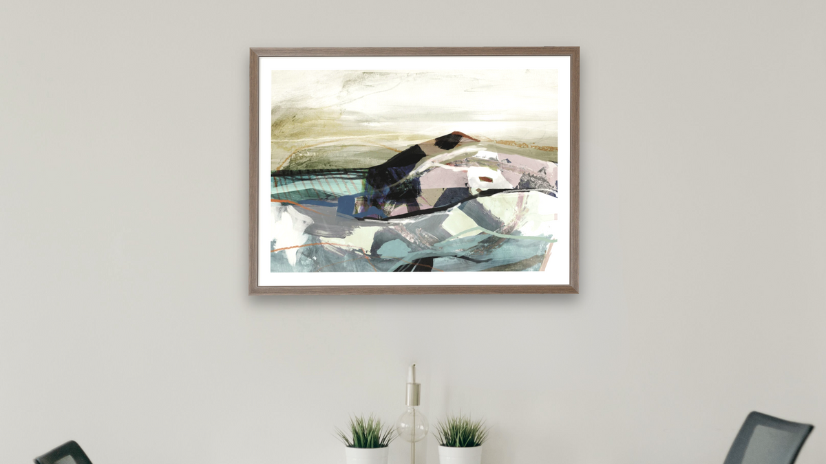 Haytor by Dan Hobday, shown at 30 × 42 in (76.2 × 106.7 cm) in Arber Light Walnut, boardroom