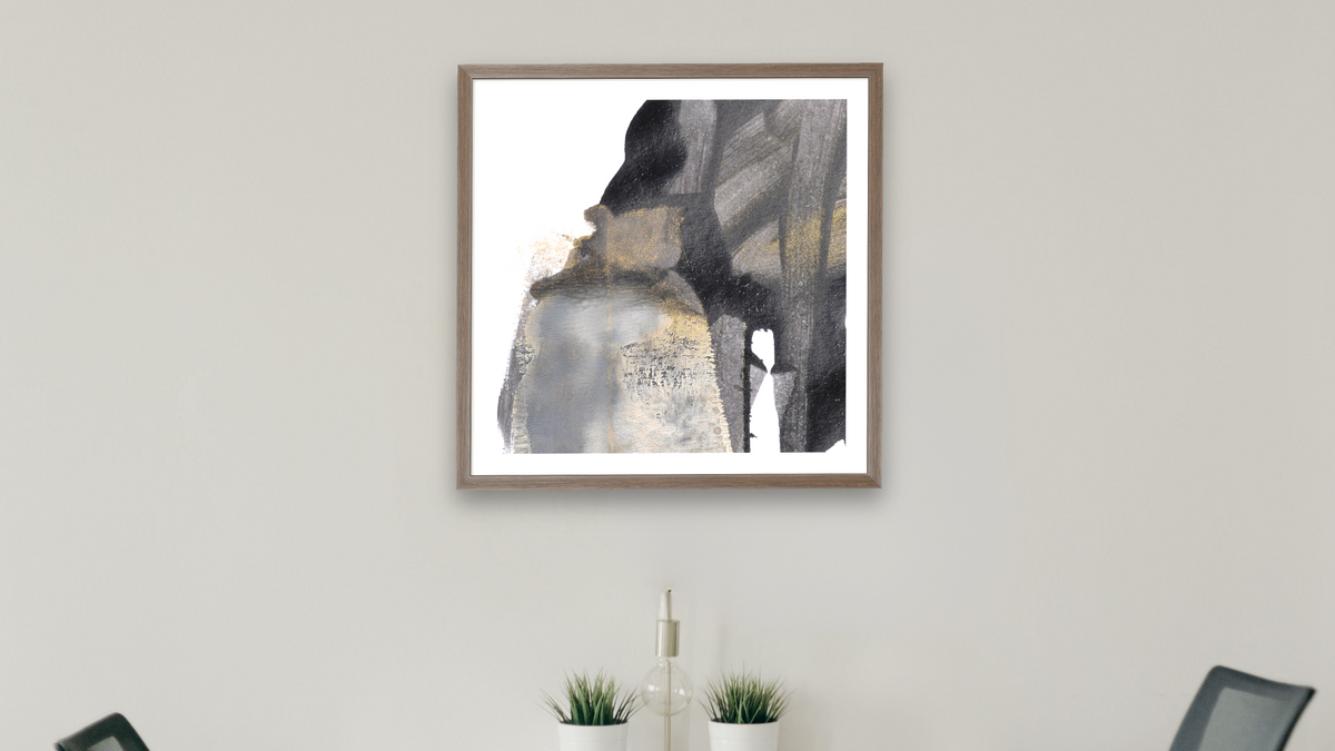 Stone 2 by Dan Hobday, shown at 32 × 32 in (81.3 × 81.3 cm) in Arber Light Walnut, boardroom